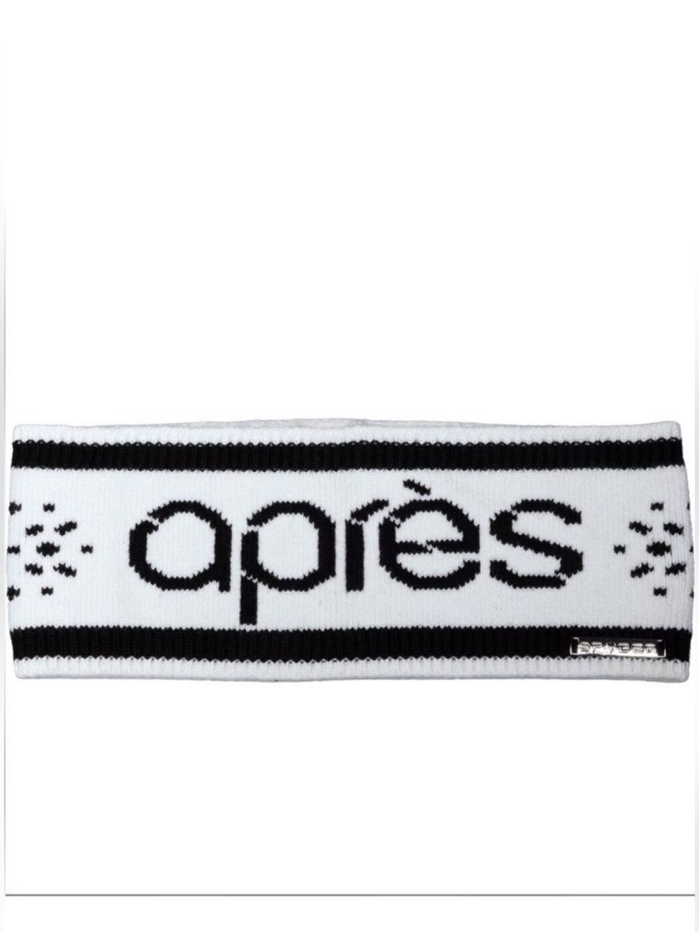 SPYDER OS Unisex White Black Cotton Blend Knit Après Headband